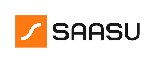 alt=”, SAASU Logo featuring black text reading SAASU next to orange square with white letter s in the middle”